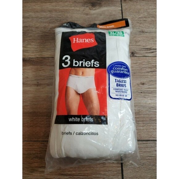 Hanes Comfort Flex Cotton‎ Briefs White Size XL 40- - Picture 1 of 2